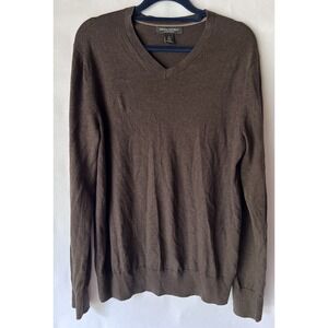 Banana Republic Luxury Blend Sweater Brown V-neck Mens Small‎